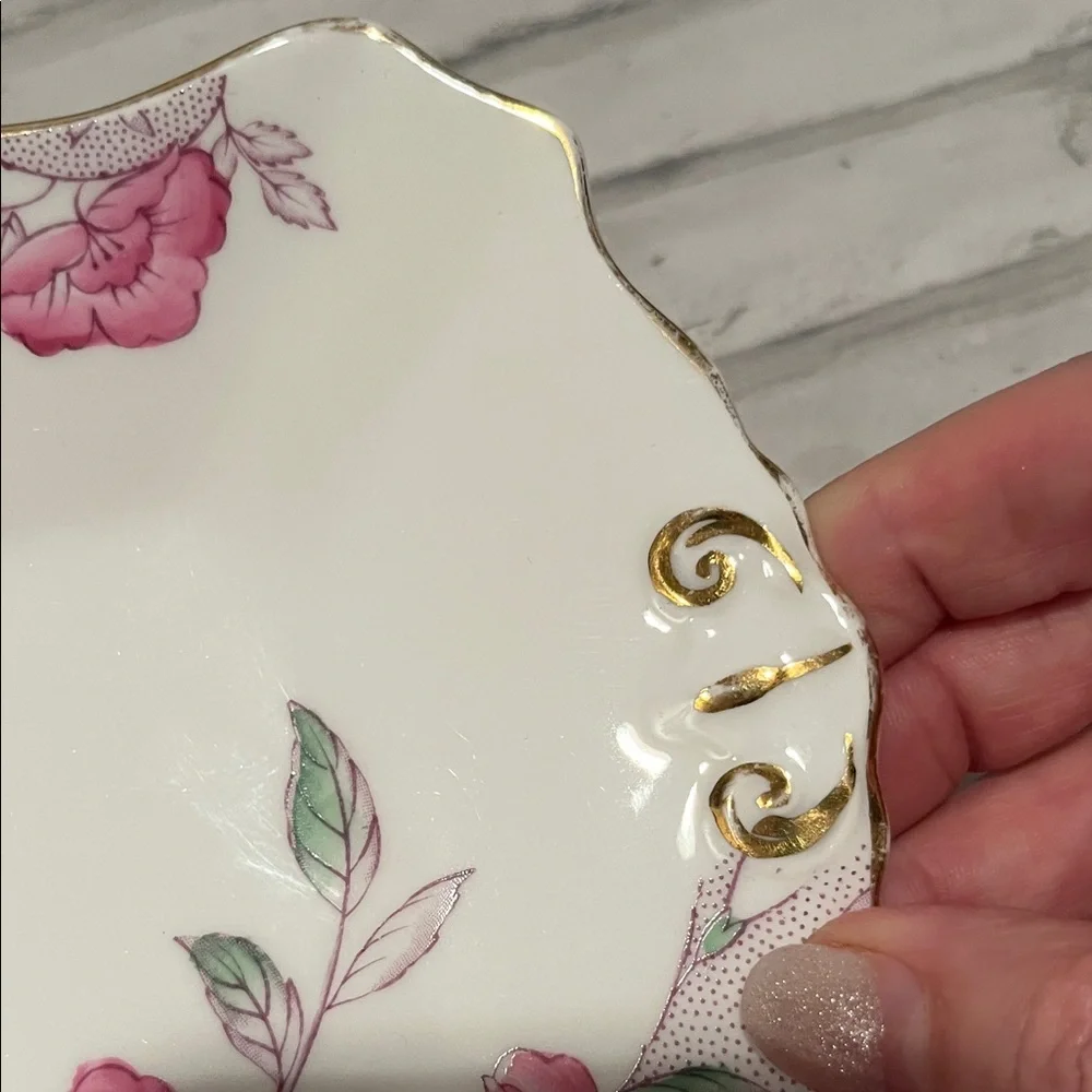 Melton New Chelsea Fine Bone China Platter pink gold floral
